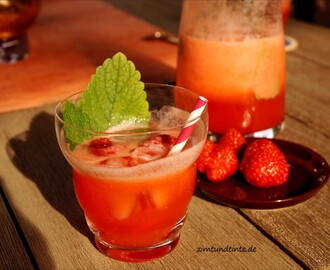 Erdbeer-Zitronen-Limonade mit Melisse (Thermomix TM 31)