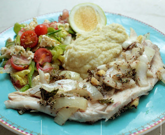 Grilled Kabeljou with cauliflower mash