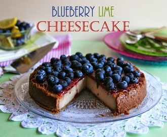 Blueberry Lime Vegan Cheesecake