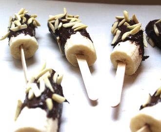 Frozen Treat… Chocolate Covered Almond Bananas
