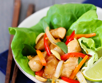 Thai Basil Chicken Lettuce Wraps