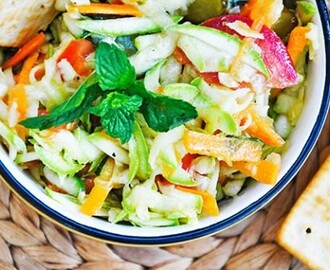 Zucchini Salad with Mint and Pickles