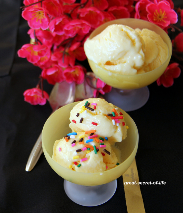 Custard Powder Ice Cream - Eggless Ice Cream - Eggless ice cream without ice cream maker - Summer treat