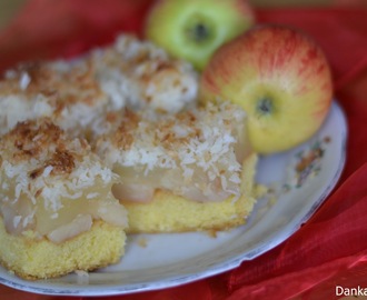 Ciasto biszkoptowe z jabłkami i kokosem