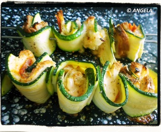 Roladki szaszłykowe z cukinią - Zucchini Rolls Recipe - Involtini alle zucchine gratinati