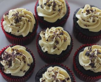 Rich Chocolate Cupcakes with Orange Ginger Buttercream