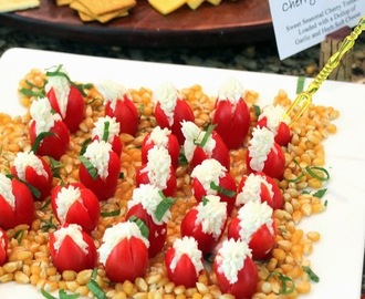 Goat Cheese and Mint Stuffed Cherry Tomatoes - 52 Church Potluck Appetizers
