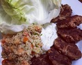 lamb souvlaki with quinoa tabbouleh