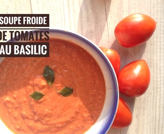 Soupe froide de tomates au basilic