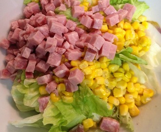 Ham, Corn, and Lettuce Salad