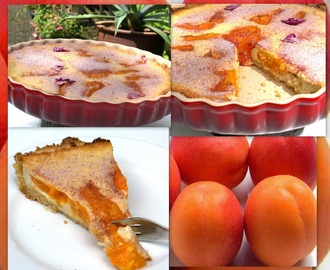 Aprikosen-Schmand-Tarte mit Rosen-Blüten-Zucker und einem Kamut-Vollkorn-Boden