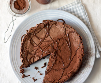 Chocolate truffle amaretti cake with espresso glaze