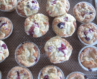 Hallon Muffins med Crumble