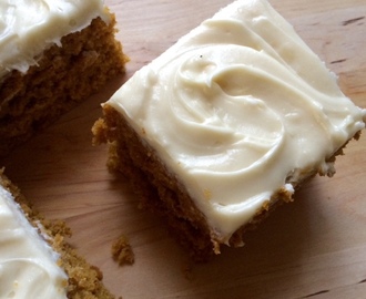 Pumpkin Cake with Maple Cream Cheese Frosting + Happy Anniversary