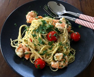Spaghetti Aglio Olio mit Garnelen