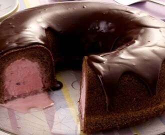 Receita de Bolo de Chocolate com Recheio de Sorvete, aprenda como fazer um bolo simples e fácil com recheio sorvete.
