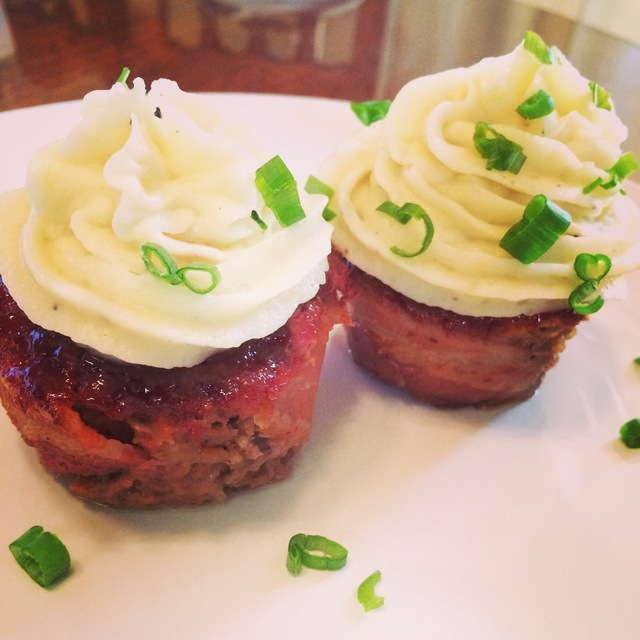 Bacon Wrapped Meatloaf Cupcakes