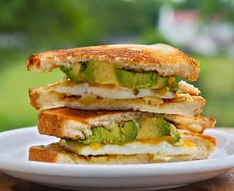 fried egg cheese avocado sandwich