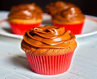 frosted peanut butter and chocolate cupcake