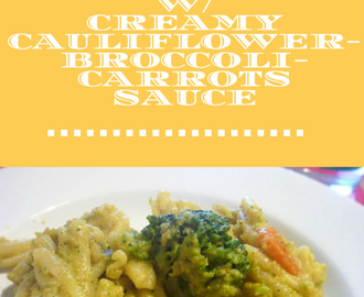 Pasta mit cremiger Blumenkohl-Broccoli-Karotten Sauce