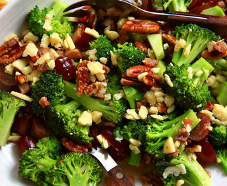 Broccoli Salad With Cheddar and Warm Bacon Vinaigrette