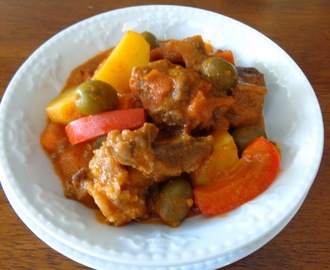 Kalderetang Kambing (Chevon Stewed in Spicy Tomato and Liver Sauce)