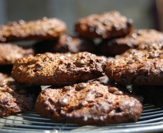 Cookies amandes, noisettes, chocolat sans gluten ni produtis laitiers