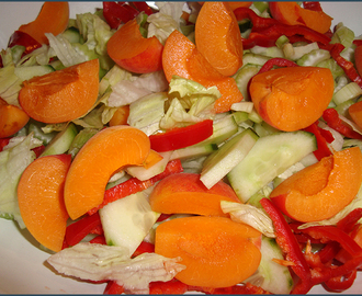 Apricot salad with paprika and celery