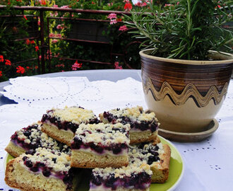Křehký borůvkový koláč s tvarohem