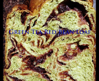 Green Tea Red Bean Bread Loaf