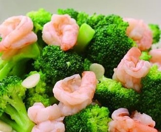 Broccoli fried shrimp