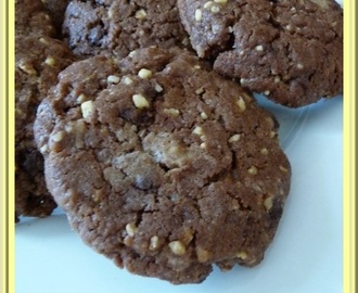 Cookies aux pralins et pépites de chocolat.