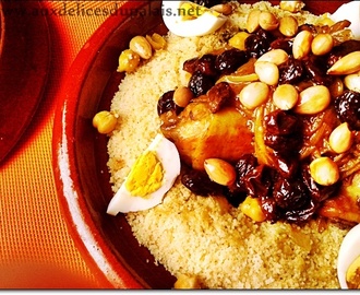 Tfaya Couscous au poulet raisin sec & oignons caramélisés