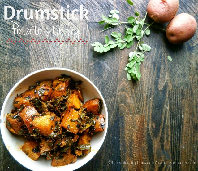 Drumstick leaves and Potato stir fry