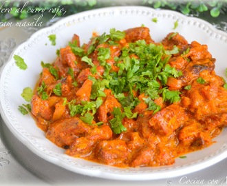 Cordero o pollo al curry rojo, garam masala