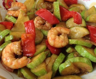 Shrimp Zucchini in Oyster Sauce