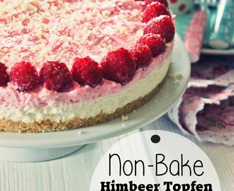 Non Bake Himbeer Topfen Cake mit weißer Schokolade