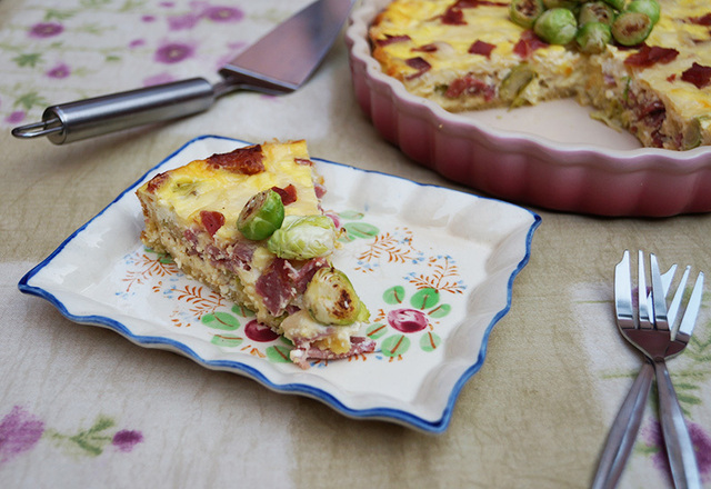 Bacon and brussels sprouts quiche