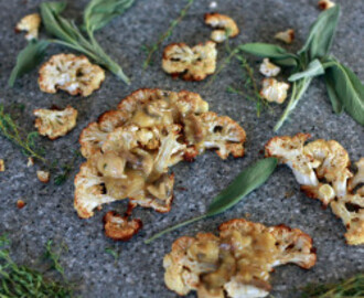 Cauliflower Steaks and Mushroom Gravy