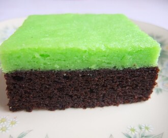 Steamed Chocolate Brownies Layer Green Cheese Cake