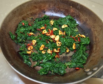 Wilted Chard with Fried Garlic and Chilli