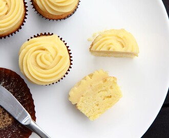 Chamomile Lemon Cupcakes with Honey Buttercream Frosting