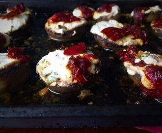 Cream cheese and sundried tomato stuffed grilled mushrooms | my version