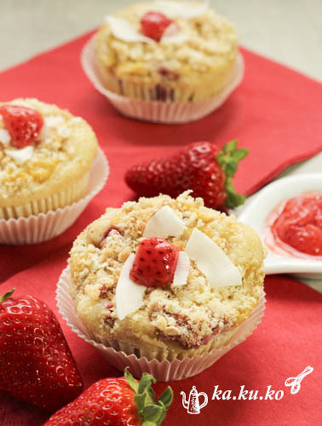 erdbeer-rhabarber muffins
