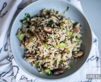 Reispfanne mit Rosenkohl & Pilzen