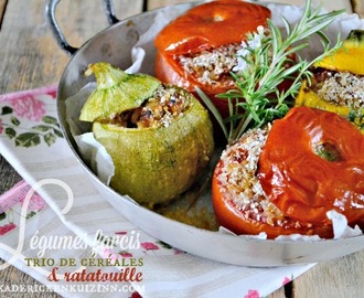 Courgettes et tomates – Légumes farcis ratatouille et trio de céréales