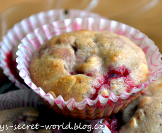 Recept ► Zdravé, nízkokalorické malinové muffiny