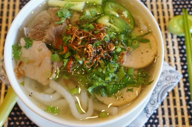Vietnamese Udon noodle soup (Banh Canh Gio Heo)
