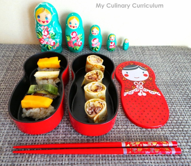 Sushis et makis sucrés en bento (Sweet sushis and makis in bento)