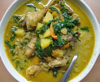 Chicken Curry: native chicken, coconut milk, chili leaves plus a lesson on Kosher